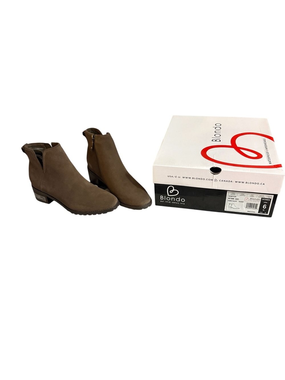 Blondo Taupe Suede Ankle Booties